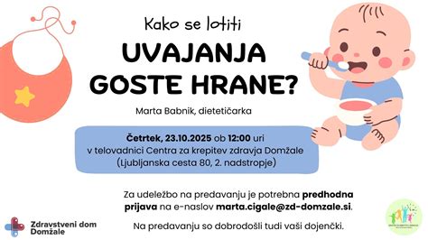 Preglednica uvajanja goste hrane po mesecih