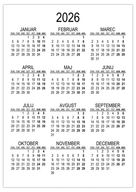 Koledar z označenimi datumi