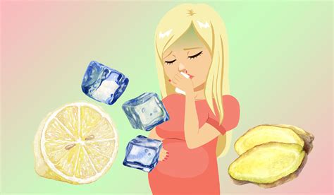 Ilustracija nosečnice, ki jo jezi jutranja slabost