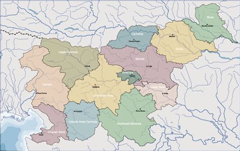 karta Slovenije z označenimi občinami in višino pomoči ob rojstvu otroka (simbolično)