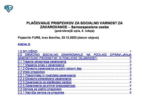 Diagram ilustrirajoč obveznosti plačila prispevkov med porodniškim dopustom