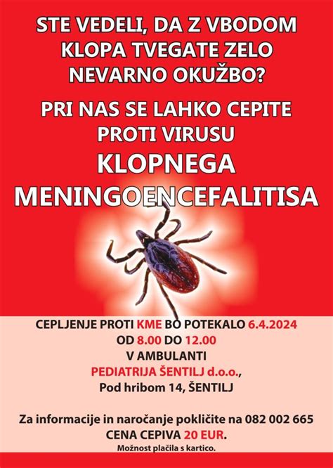 Infografika o cepljenju proti klopnemu meningitisu