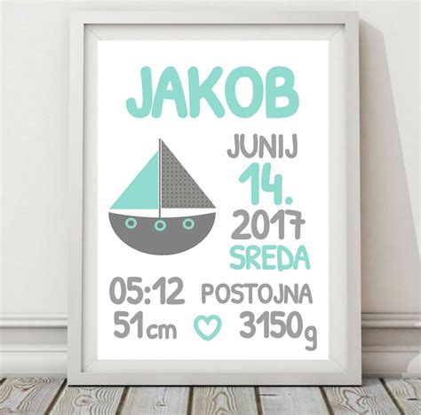 okvir za spomin na rojstvo otroka z odtisi rok in nog