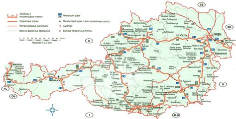Zemljevid vzhodne Štajerske, Avstrija