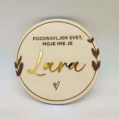 Lesena oznanitvena kartica za nosečnost