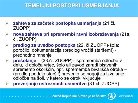 Shematski prikaz postopka usmerjanja otroka s posebnimi potrebami