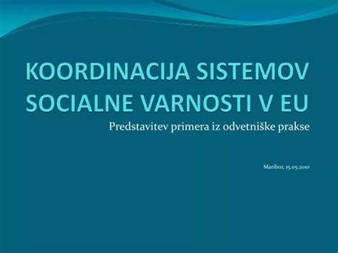 Diagram, ki prikazuje koordinacijo socialne varnosti v EU
