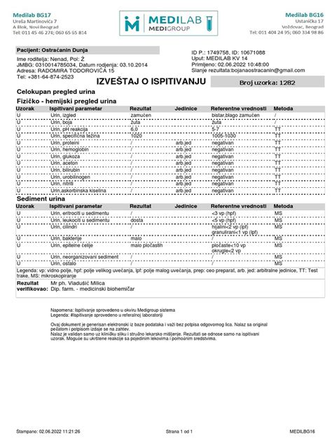Pregled urina s testnim lističem