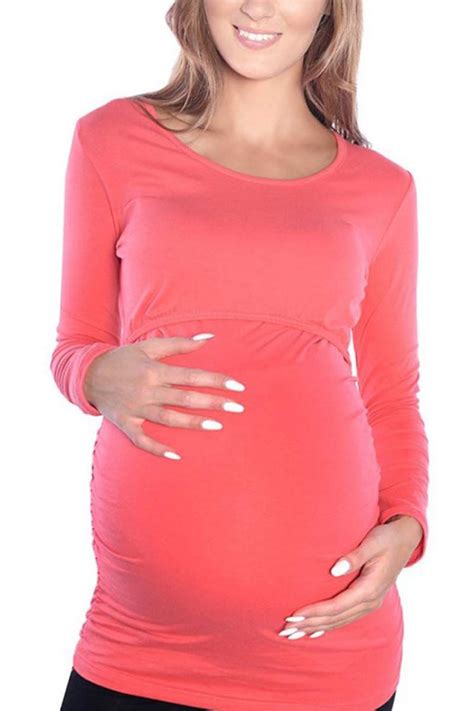 Različni modeli dolgih majic za nosečnice