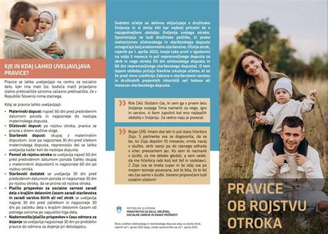 Infografika o pravicah ob rojstvu otroka