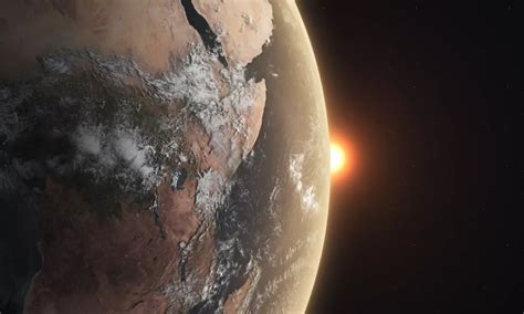 Slika lebdečega planeta, ki se vrti v prostoru nad magnetnim podstavkom