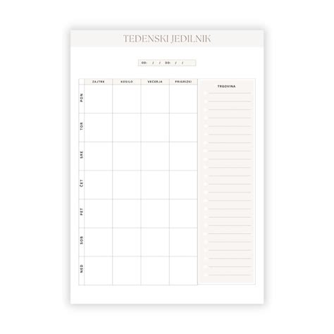 tedenski jedilnik za dojenčka