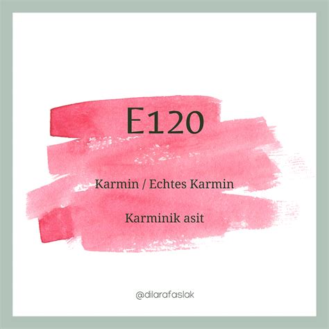 Fotografija izdelkov z oznako E120 (karmin)
