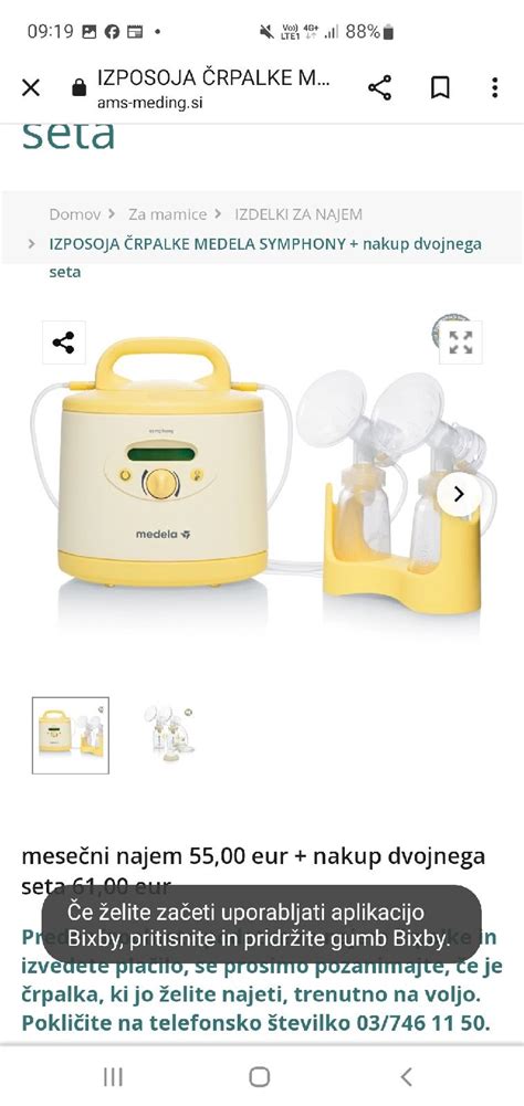 Ženska, ki uporablja električno prsno črpalko Medela