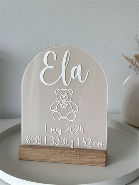 Personalizirana akrilna ploščica ob rojstvu
