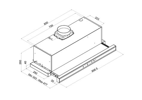 Diagram maščobnega filtra kuhinjske nape