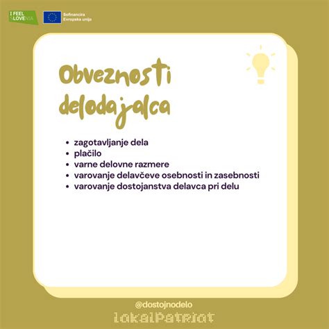 Grafični prikaz zakonskih obveznosti delodajalca glede VZD