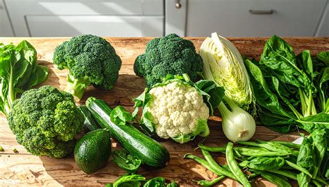 Fotografija različnih vrst zelenjave in rib, ki so bogate s hranili