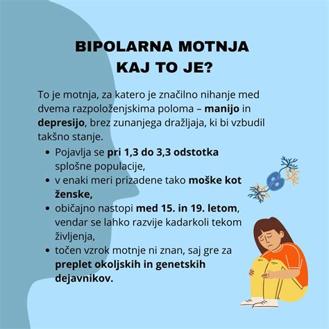 Infografika, ki prikazuje vpliv dednosti in okoljskih dejavnikov na razvoj bipolarne motnje.