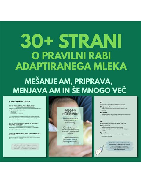 infografika z različnimi vrstami adaptiranega mleka