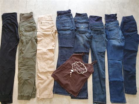 Različni modeli nosečniških hlač z različnimi pasovi