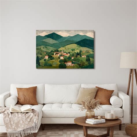 Pokrajina s hišami v dolini