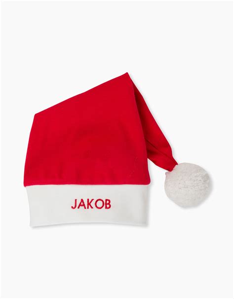 Božična kapica z vezenim imenom dojenčka