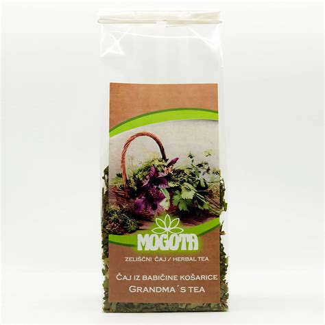 Ilustracija zeliščnega čaja v skodelici, obkrožena s svežimi zelišči.