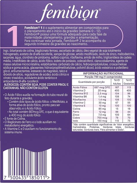 Pakiranje Femibion prenatalnih vitaminov