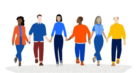 Ilustracija ljudi različnih narodnosti, ki komunicirajo