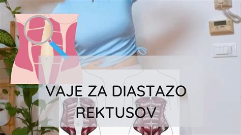Diagram, ki prikazuje položaj rok med testom za diastazo rektusov