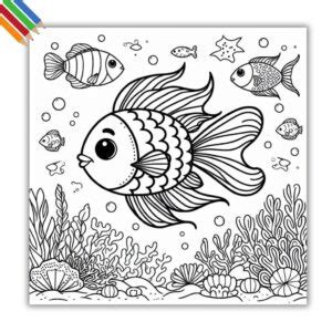 risba ribe in morskih sadežev