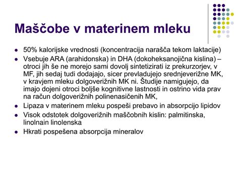 Shema hranil v materinem mleku