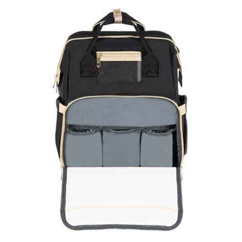 Črna previjalna torba s kovinskim okvirjem