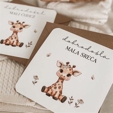Primer personalizirane zahvalne kartice ob rojstvu