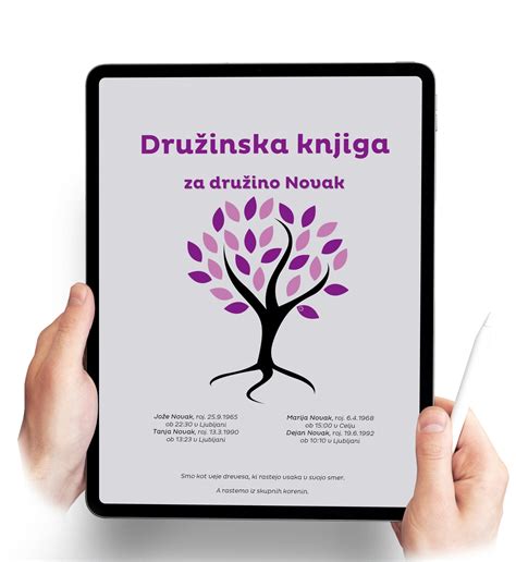 družinska drevesna knjiga s spomini