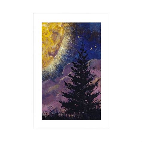 Ilustracija polne lune na nočnem nebu