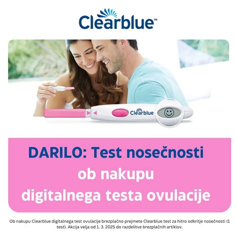 Primer digitalnega ovulacijskega testa Clearblue z zaslonom, ki prikazuje rezultat.