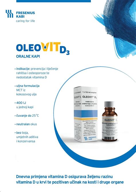 Steklenička Oleovit D3 kapljic z merilno kapalko