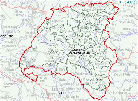 Zemljevid Občine Gorenja vas - Poljane