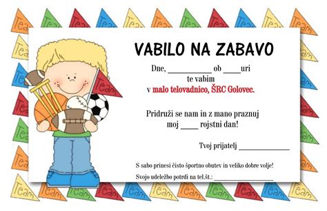 Primeri rojstnodnevnih vabil