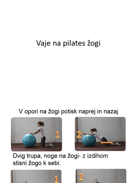 Nosečnica izvaja vajo na pilates žogi