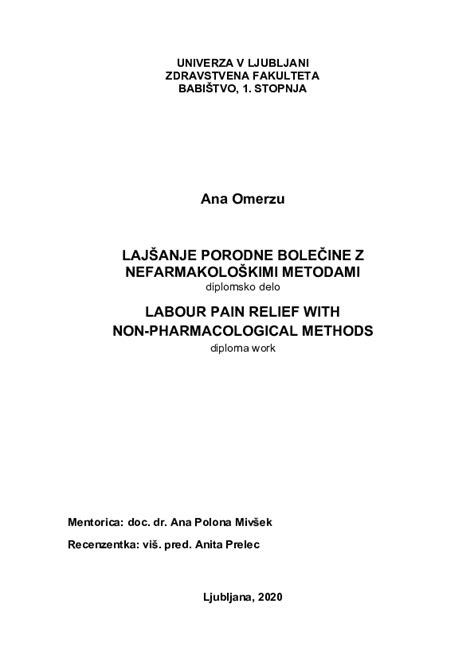 Infografika različnih metod lajšanja porodne bolečine