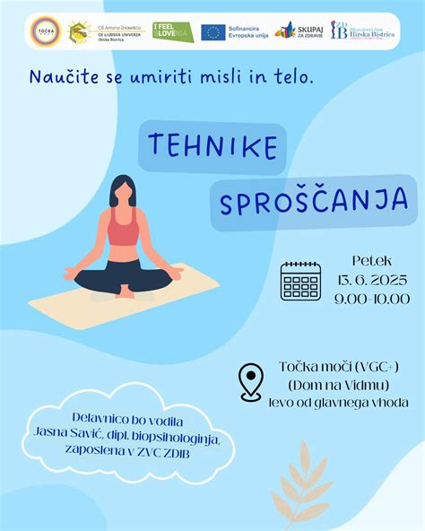 Nosečnica izvaja tehnike sproščanja