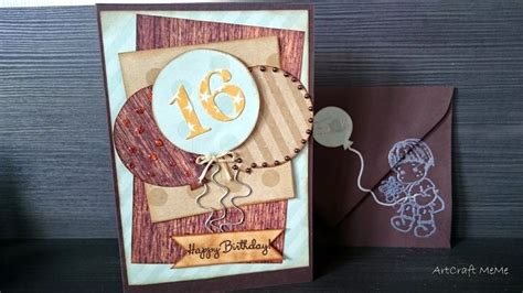 ročno izdelana voščilnica z baloni