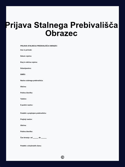 Diagram pojasnjuje postopek prijave prebivališča otroka v Sloveniji