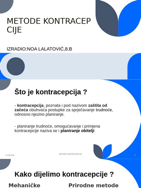 Infografika: Metode kontracepcije in njihova učinkovitost