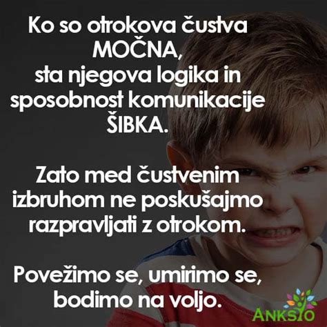 Ilustracija, ki prikazuje otroka, ki izkazuje različna čustva