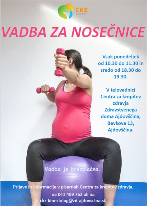 Infografika prikazuje prednosti vadbe za nosečnice