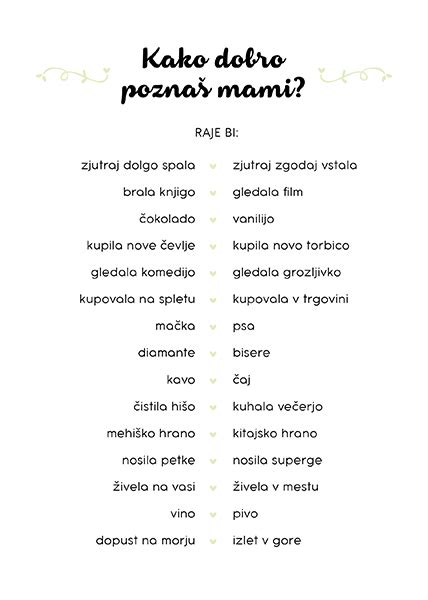 Infografika z različnimi igrami za baby shower